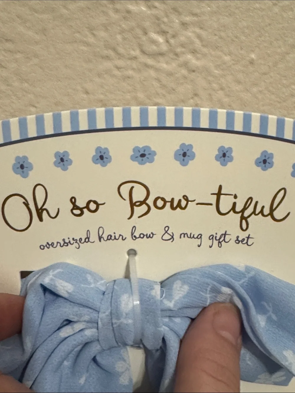 Oh So Bow-tiful Light Blue Floral Ribbon Bow Hair Accessory